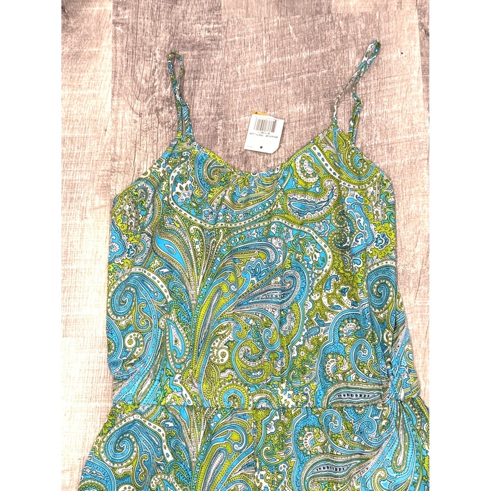 Michael Kors Paisley Women Jumpsuit S Pear/Peacock Wide Leg MS53GCF2JM NWT - Picture 4 of 6